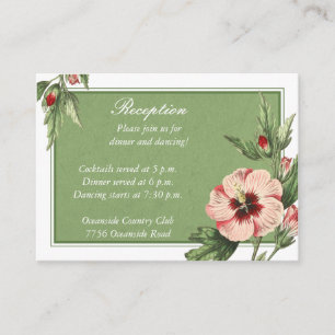 D'accompagnement Carte de réception vintage Hibiscus Floral Wedal