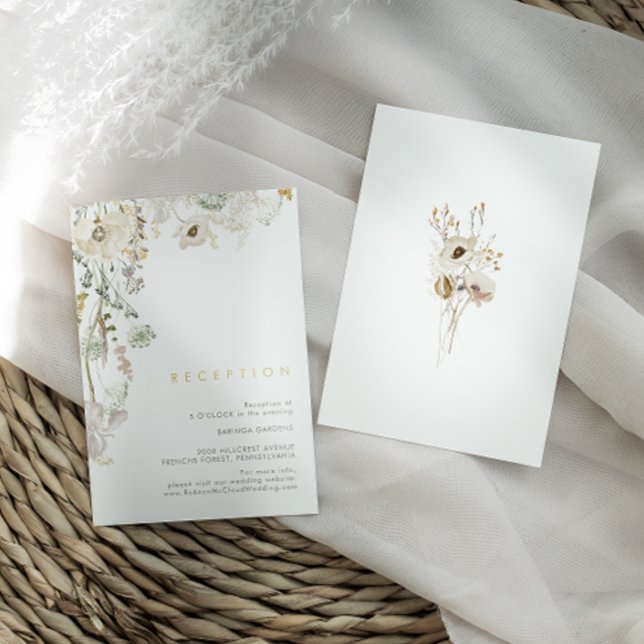 D'accompagnement Carte de réception Whimsical Fleur sauvage Wedding (Créateur téléchargé)