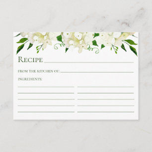 D'accompagnement Carte de recette aquarelle de fleurs d'hortensia b