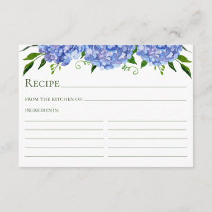 D'accompagnement Carte de recette aquarelle de fleurs d'hortensia b