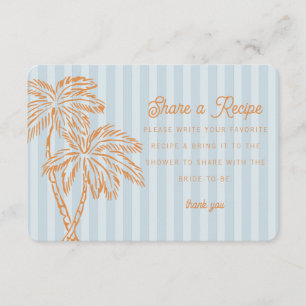 D'accompagnement Carte de recette Blue Palm Springs Pastel Beach