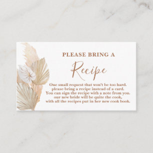D'accompagnement Carte de recette de Baby Shower avec herbe de Pamp