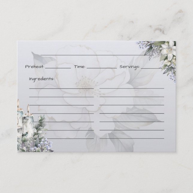 D'accompagnement Carte de recette de base Elegance (Devant)