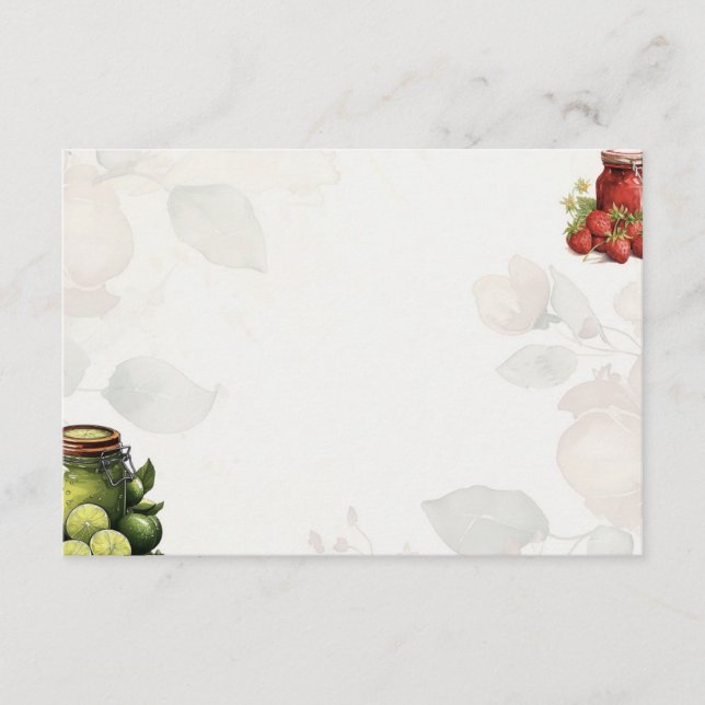 D'accompagnement Carte de recette de base Marmalade vierge (Devant)