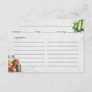 D'accompagnement Carte de recette de base Pickle Jar