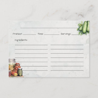 D'accompagnement Carte de recette de base Pickle Jar
