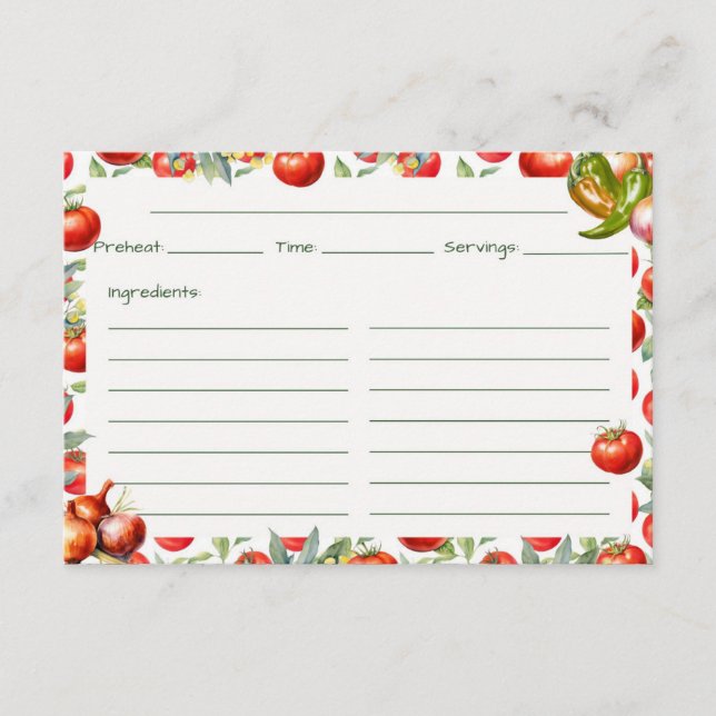 D'accompagnement Carte de recette de Chips 'N Salsa (Devant)