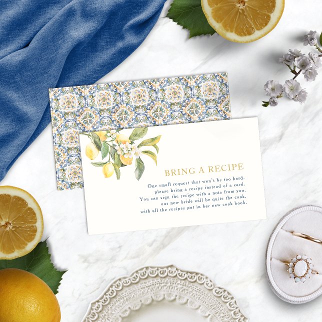 D'accompagnement Carte de recette de citron (Lemon Bring A Recipe Card
)