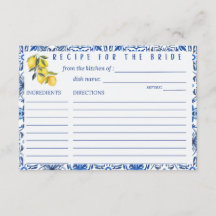 Carte de recette de citron italien