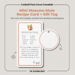 D'accompagnement Carte de recette de cocktail mini Moscow Mule