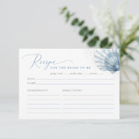 Carte de recette de douche de mariage côtier