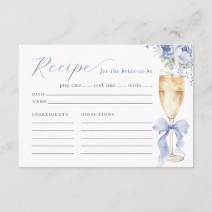 D'accompagnement Carte de recette de douche de mariage florale bleu