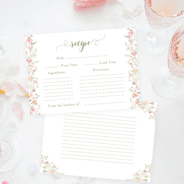 D'accompagnement Carte de recette de douche de mariage florale rose (Créateur téléchargé)