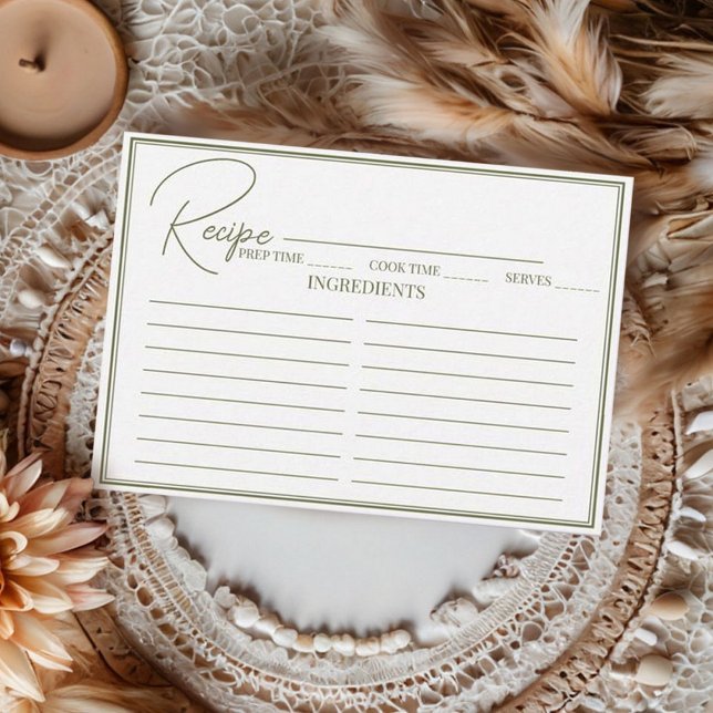 D'accompagnement Carte de recette de douche de mariée à script mini (Créateur téléchargé)