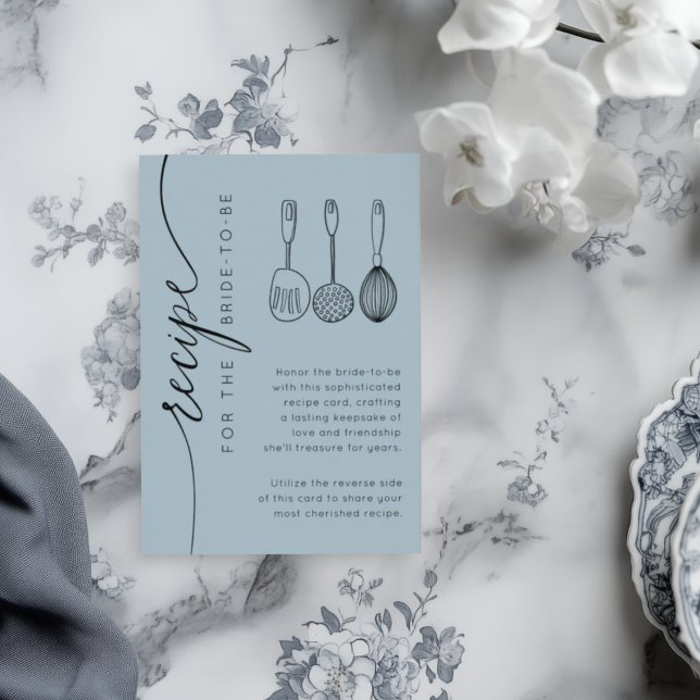 D'accompagnement Carte de recette de douche de mariée bleue poussié (Créateur téléchargé)