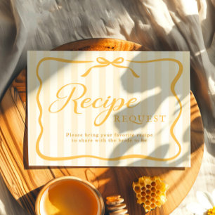 D'accompagnement Carte de recette de douche de mariée jaune miel