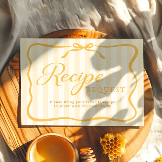 D'accompagnement Carte de recette de douche de mariée jaune miel (Créateur téléchargé)