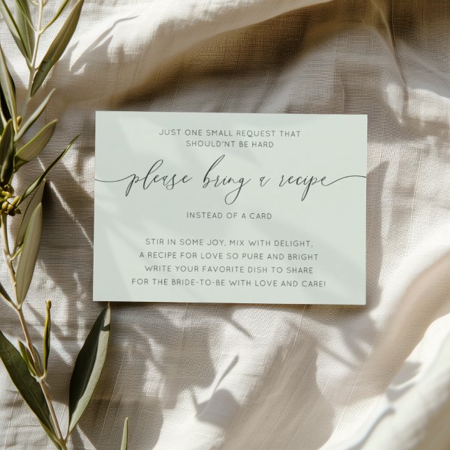 D'accompagnement Carte de recette de douche de mariée vert sauge si (Créateur téléchargé)