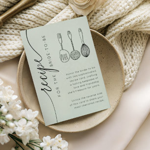 D'accompagnement Carte de recette de douche de mariée verte moderne