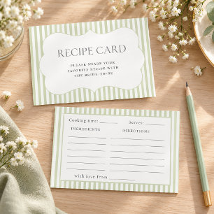 D'accompagnement Carte de recette de douche nuptiale à rayures vert