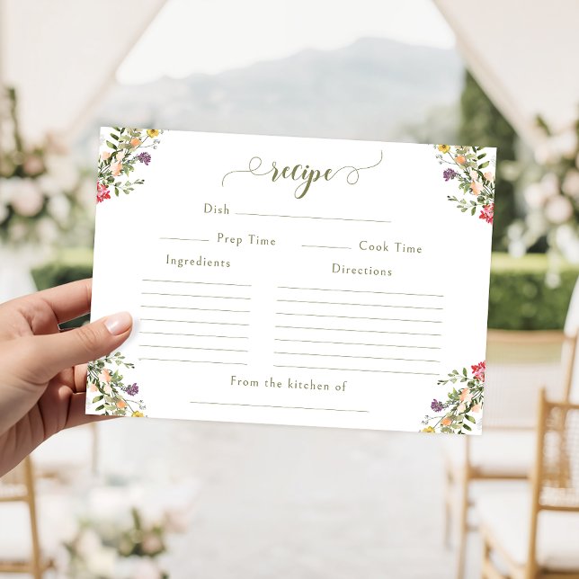 D'accompagnement Carte de recette de douche nuptiale de fleurs sauv (Créateur téléchargé)