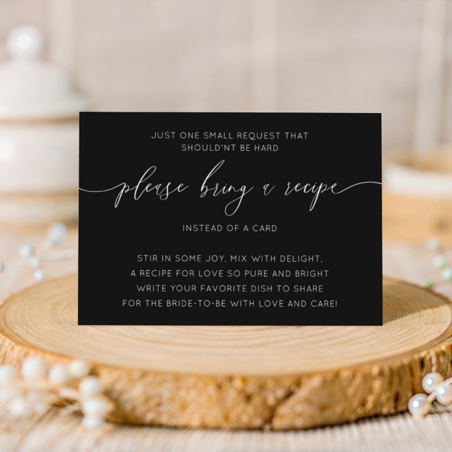 D'accompagnement Carte de recette de douche nuptiale simple noir et (Créateur téléchargé)