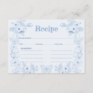 D'accompagnement Carte de recette de douche nuptiale Toile De Jouy 