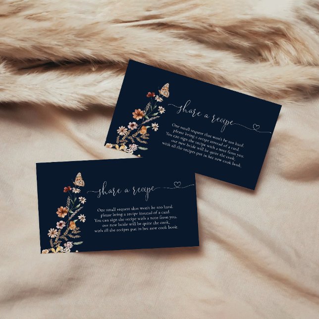 D'accompagnement Carte de recette de fête de fiançailles Fleur sauv (Créateur téléchargé)