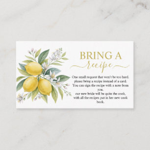 D'accompagnement Carte de recette de Fête des mariées Lemon Blossom