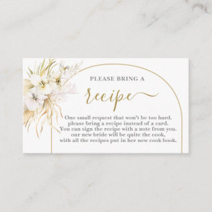 D'accompagnement Carte de recette de Fête des mariées tropicale boh