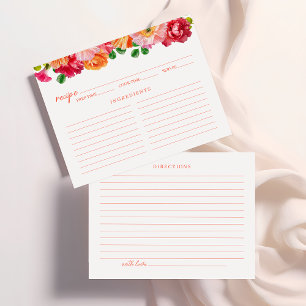 D'accompagnement Carte de recette de fleurs orange mignonne et rose