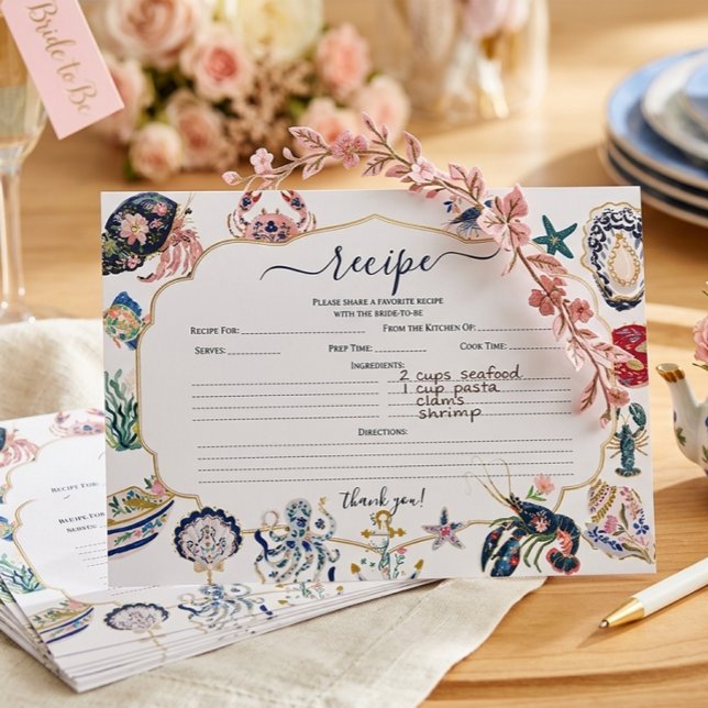D'accompagnement Carte de recette de la soirée côtière de mariage p (Créateur téléchargé)