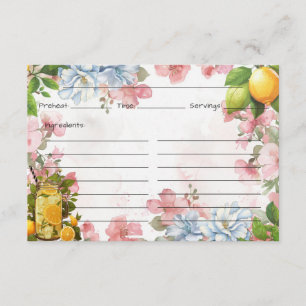 D'accompagnement Carte de recette de limonade rose