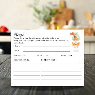 D'accompagnement Carte de recette de mariage Aperol Spritz recto-ve