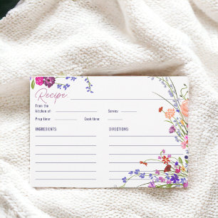 D'accompagnement Carte de recette de mariage floral peint à la main