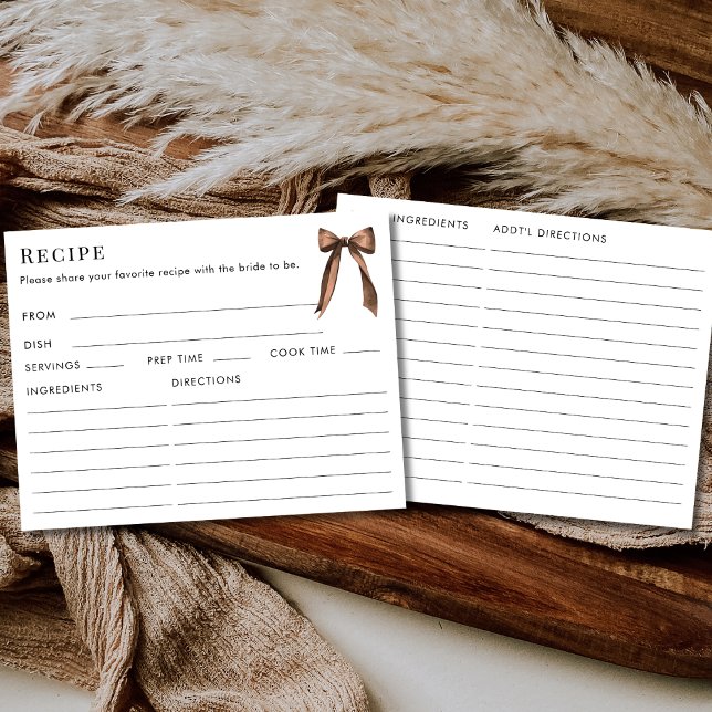 D'accompagnement Carte de recette de mariage marron chocolat mocha  (Créateur téléchargé)