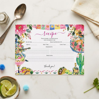 D'accompagnement Carte de recette de mariage Pretty Fiesta