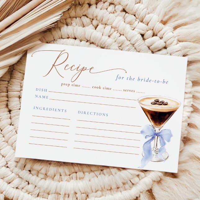 D'accompagnement Carte de recette de Martini Espresso élégante pour (Créateur téléchargé)