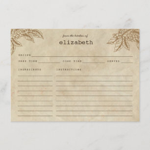 D'accompagnement Carte de recette de Plante de café rustique modern