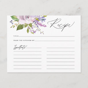 D'accompagnement Carte de recette de script de calligraphie de flor