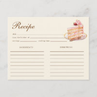 Carte de recette de thé pour un mariage avec un th