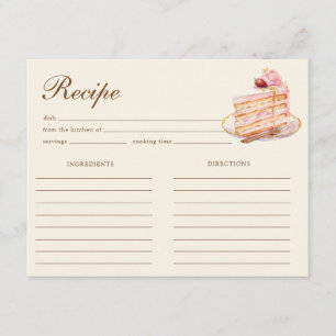 D'accompagnement Carte de recette de thé pour un mariage avec un th