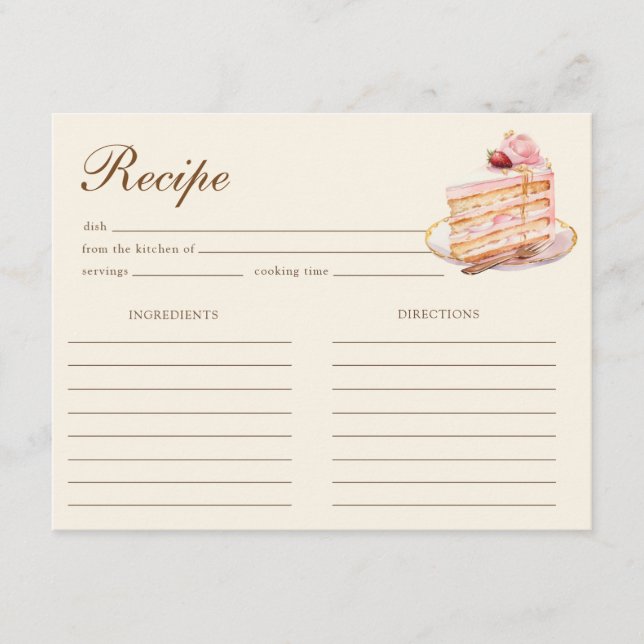 D'accompagnement Carte de recette de thé pour un mariage avec un th (Devant)