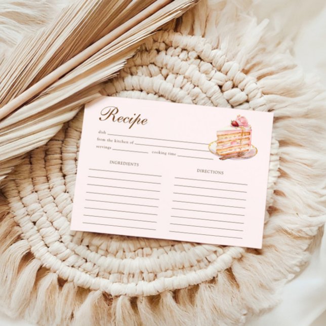 D'accompagnement Carte de recette de thé pour un mariage rose paste (Créateur téléchargé)