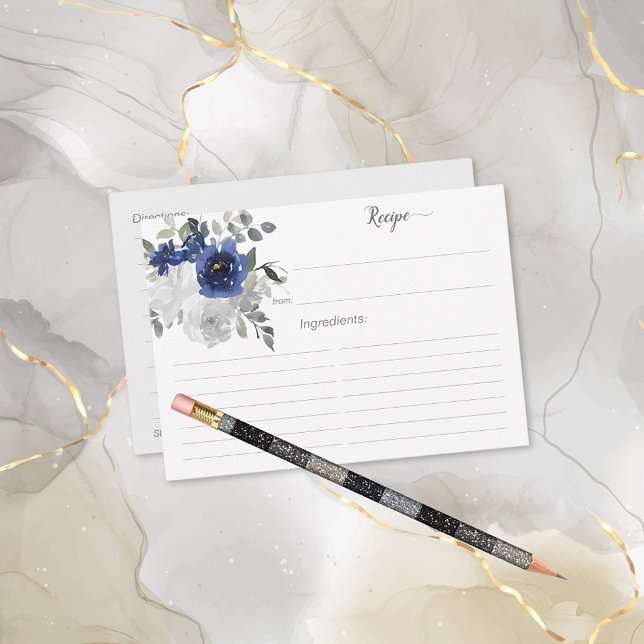 D'accompagnement Carte de recette Fête des mariées en argent bleu m (Créateur téléchargé)