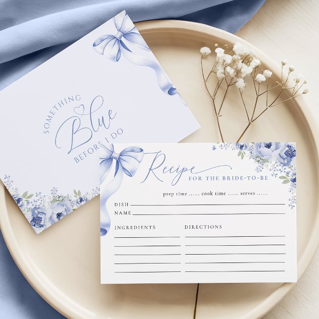 D'accompagnement Carte de recette florale avec quelque chose de ble (Créateur téléchargé)