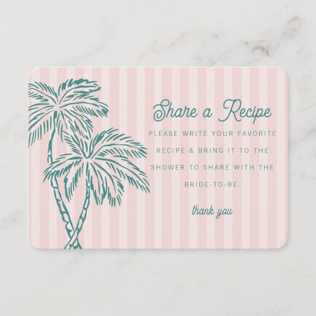 D'accompagnement Carte de recette Pastel Beach de Palm Springs rose (Devant)