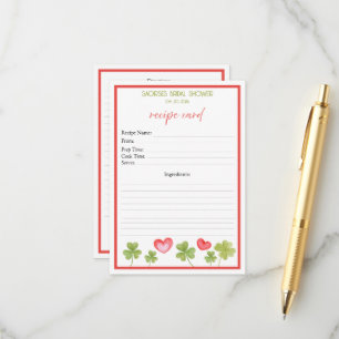 D'accompagnement Carte de recette pour la douche de la mariée : Cha