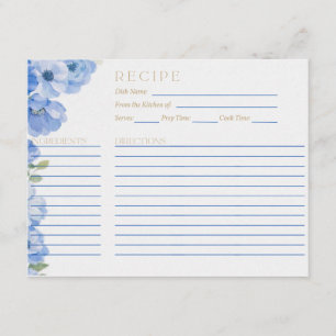 D'accompagnement Carte de recette Something Blue