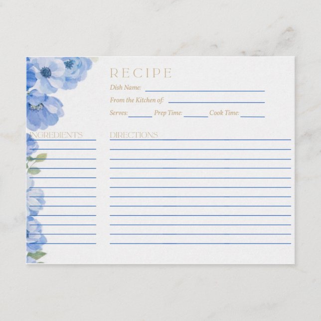 D'accompagnement Carte de recette Something Blue (Devant)